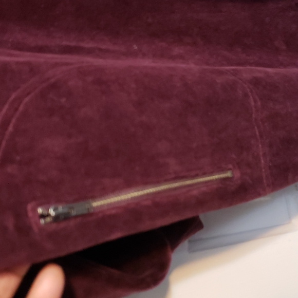 Jessica Simpson Burgundy Hooded Velour Maternity Dress Size XL - Picture 5 of 11